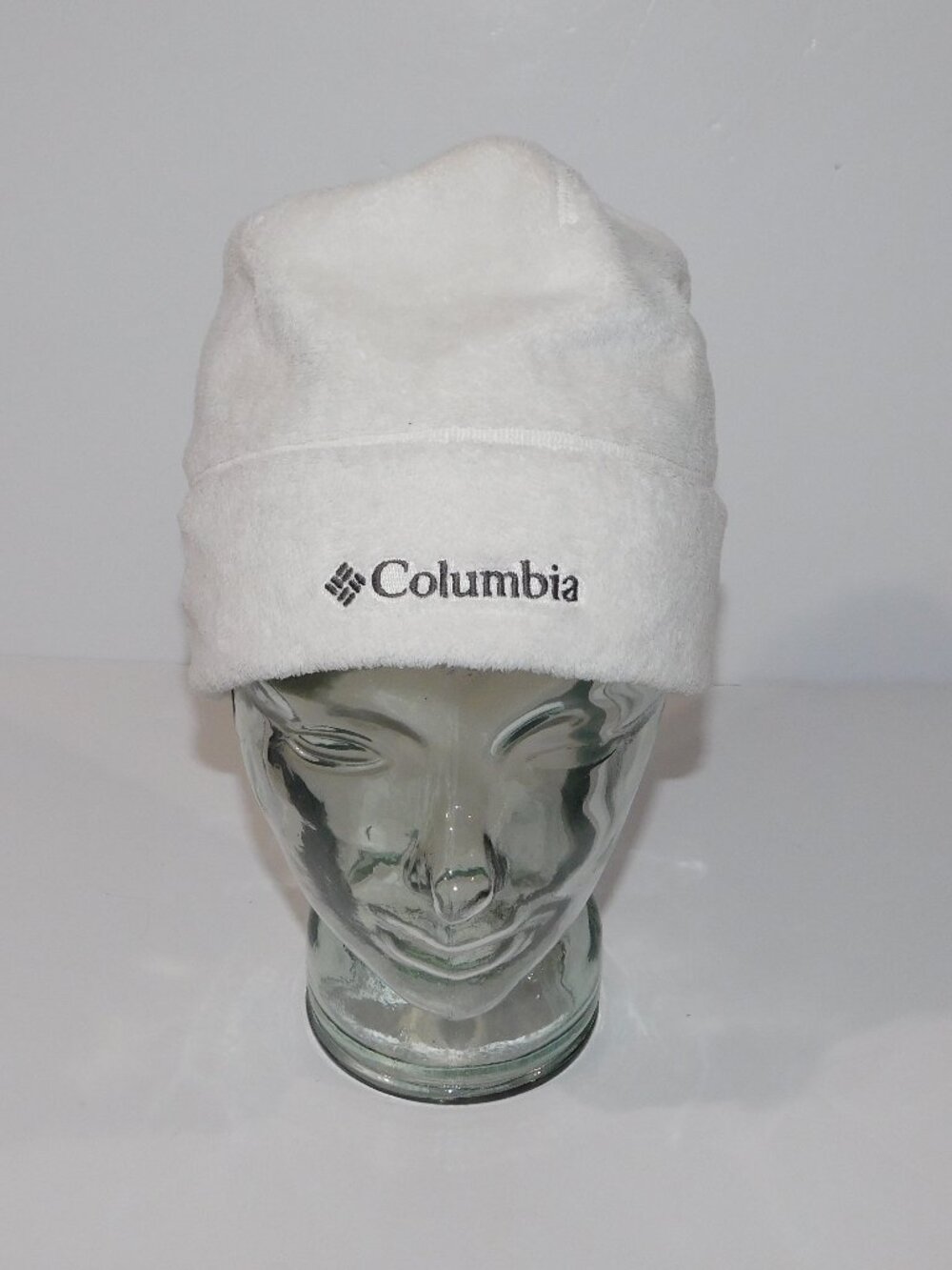 Columbia White Fleece Beanie Winter Hat Toque Womens OS